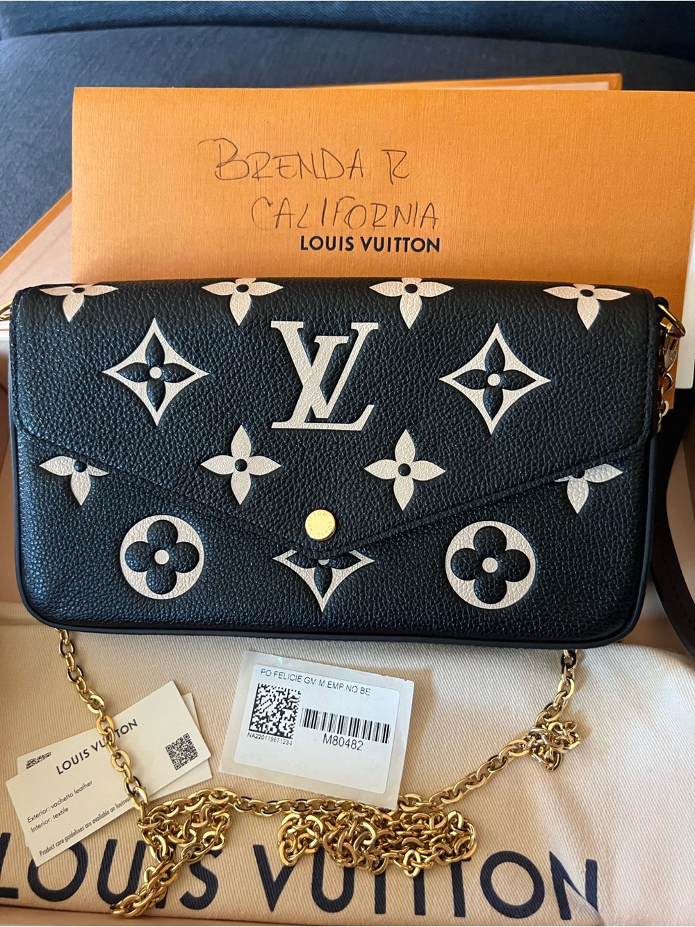 Louis Vuitton Black & Cream Monogram Envelope Crossbody